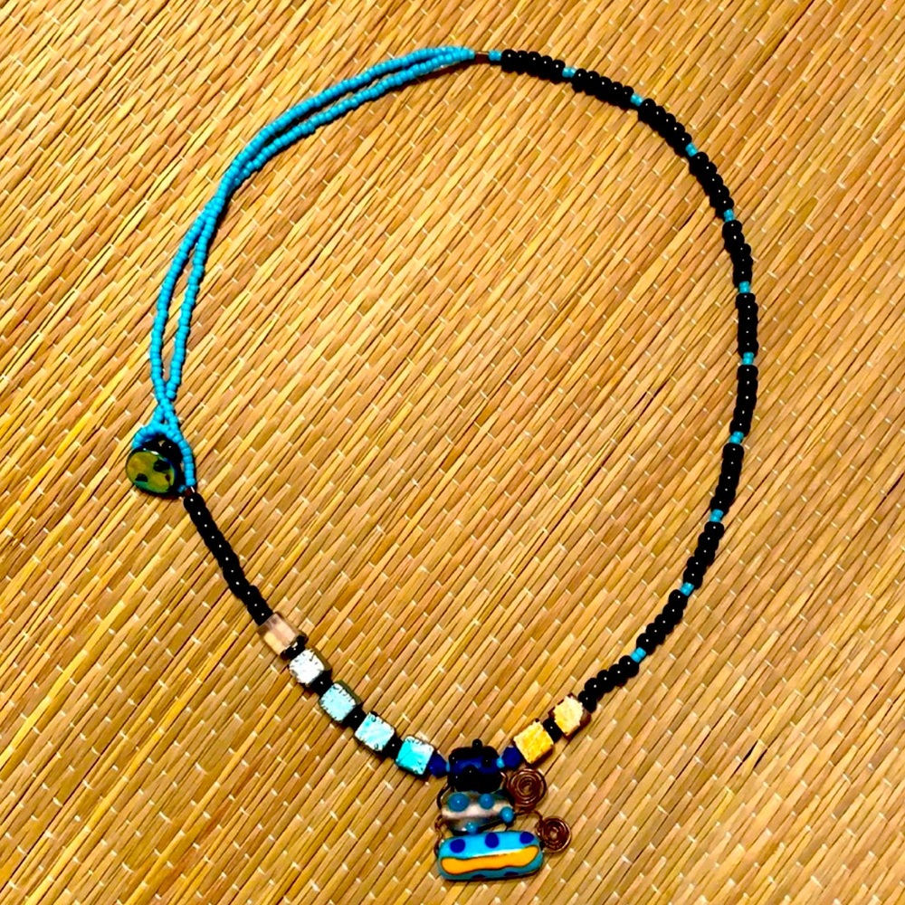 ❤️NWOT ART GLASS Beaded Necklace. HANDMADE! One of a kind!